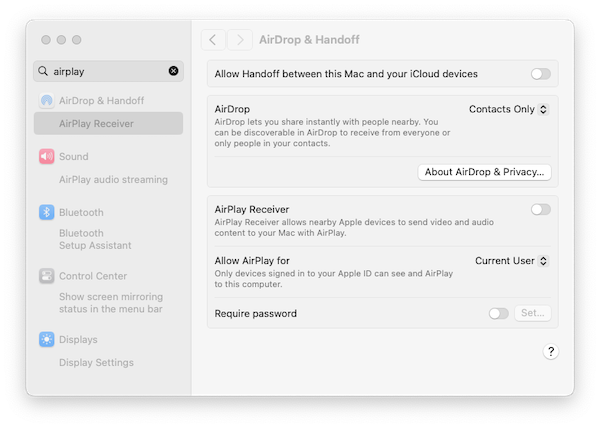 Definições do MacBook
